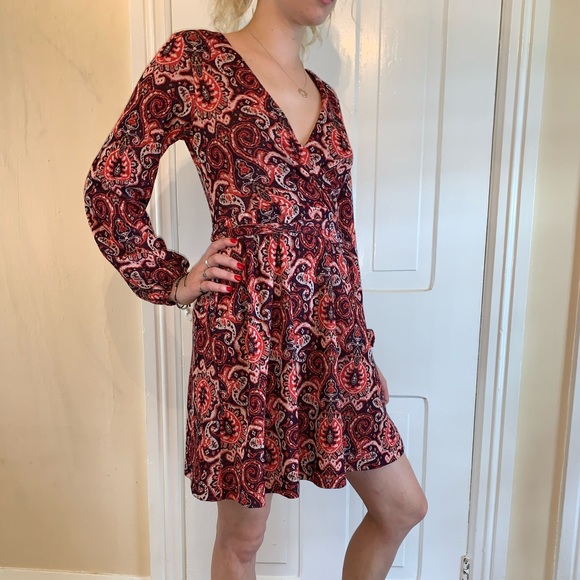 Anthro Belted Paisley Fit & Flare Knit Dress - Picture 5 of 16